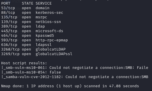Target overview — Active Directory host