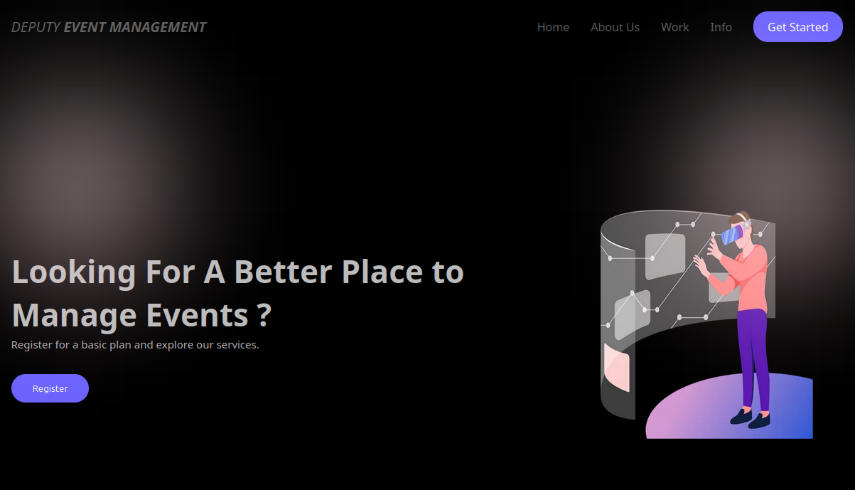 Deputy web application landing page