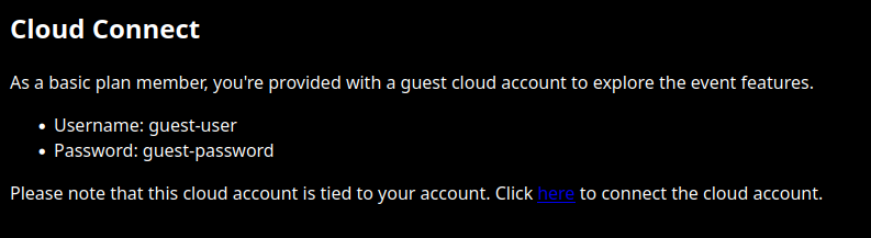 Application functionality available to guest user