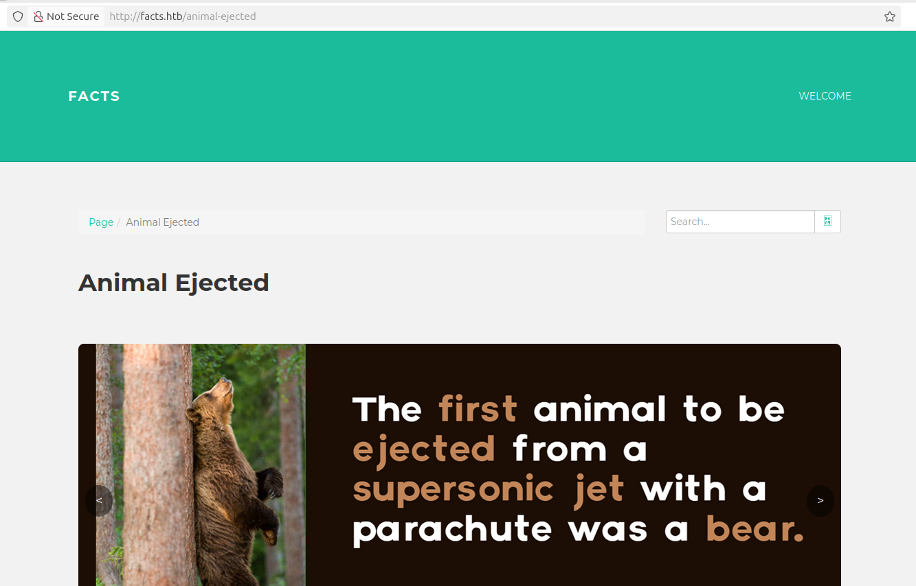 The facts application showing trivia content