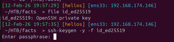 SSH private key from internal bucket — passphrase-protected