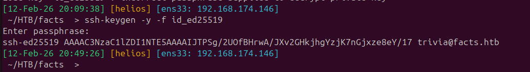 SSH login as trivia with the cracked passphrase