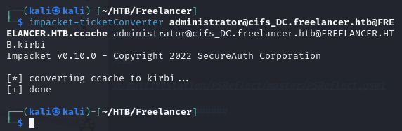Service ticket for Administrator obtained