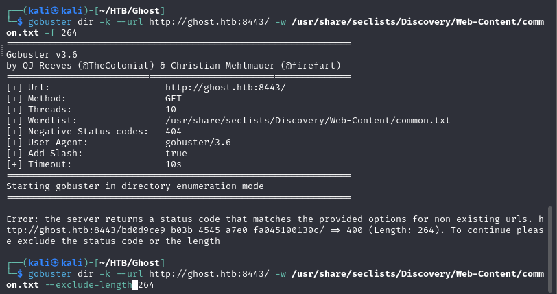 ffuf subdomain enumeration against port 80