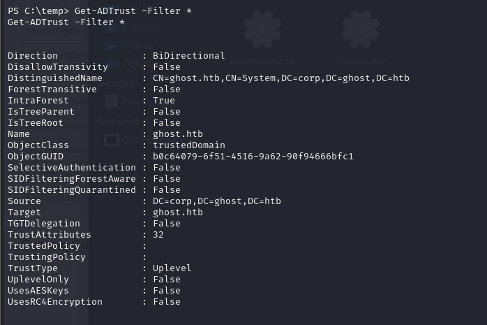 Mimikatz trust key dump output