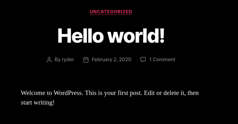 ryder confirmed as a WordPress user