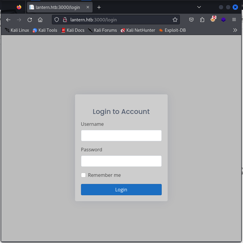 Port 3000 presents a login page