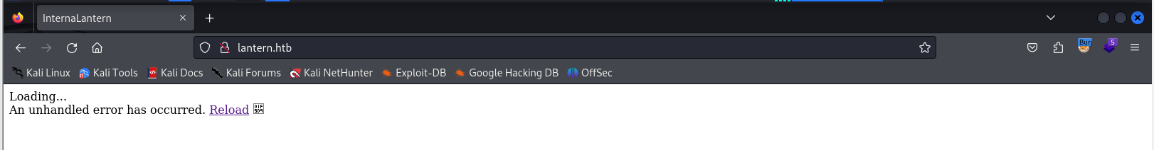 Internal Lantern Blazor app accessible via SSRF on port 5000