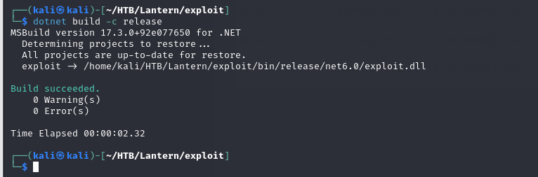 Compiled exploit DLL visible in the uploads folder
