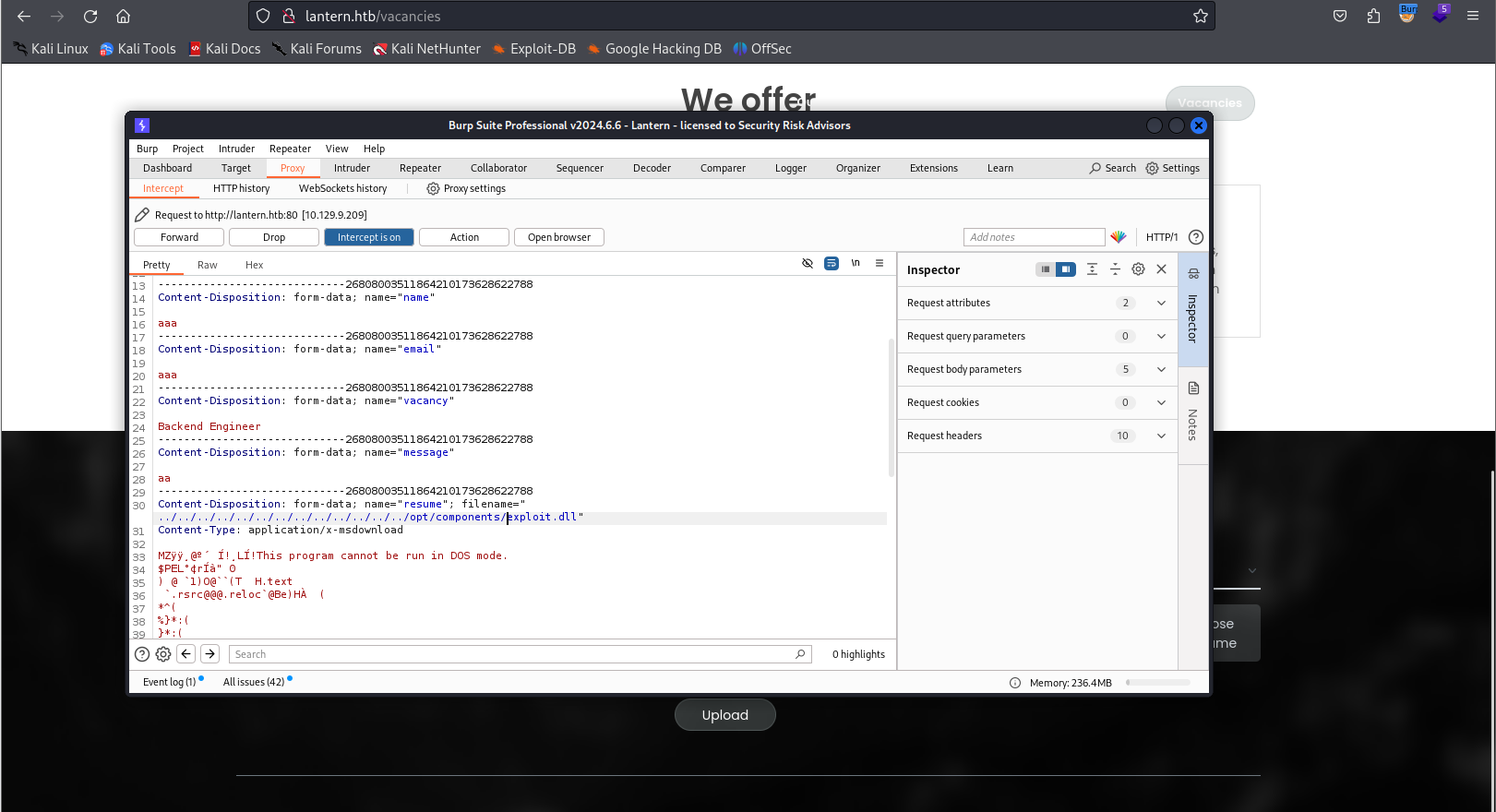 Renaming the DLL through the upload form parameters