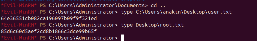 evil-winrm session as Administrator on edelweiss.htb