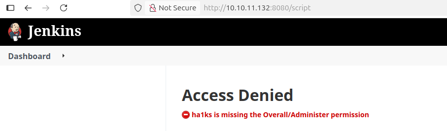 Restricted script console — Groovy script console is locked down