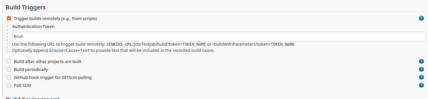 Jenkins job created and configured