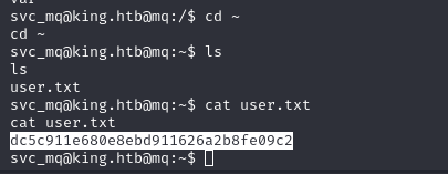 Reverse shell received from the ActiveMQ service account