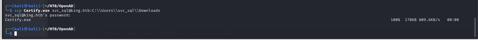 Certipy / ADCS template check — no vulnerable templates