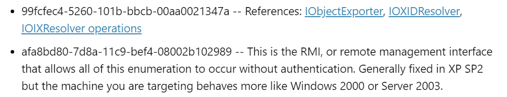 RPC interface analysis — 99fc UUID noted as interesting