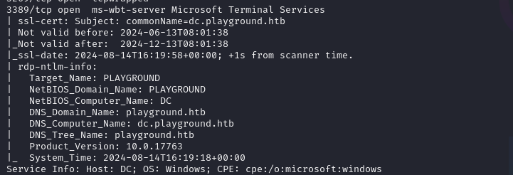 Additional nmap detail or service version output