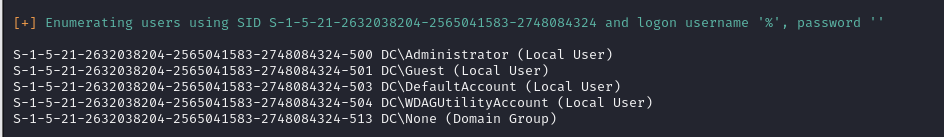 enum4linux with % username returning local accounts, not domain users