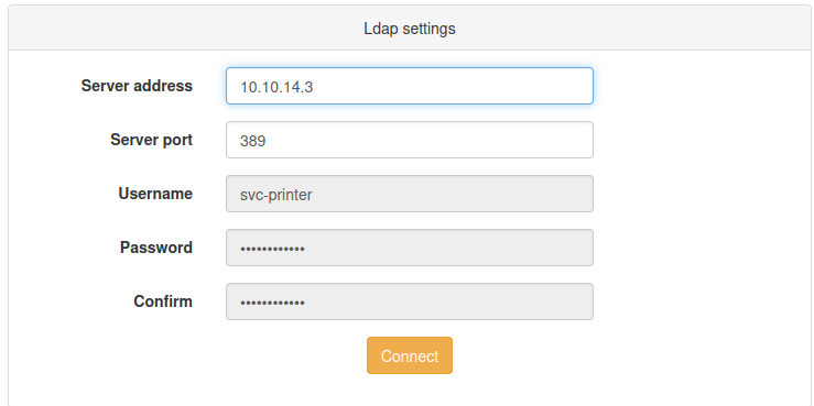 Application sends LDAP authentication to Responder