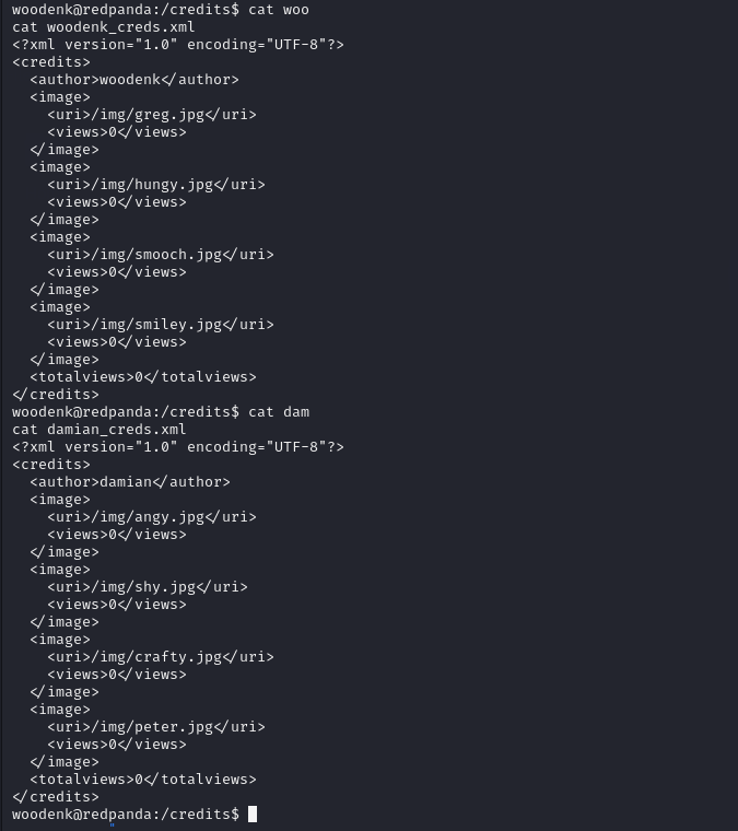 LinPEAS surfacing the panda_search application and creds file