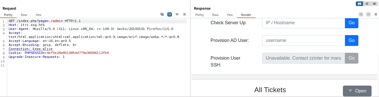 Burp confirming path normalization and LFI behavior