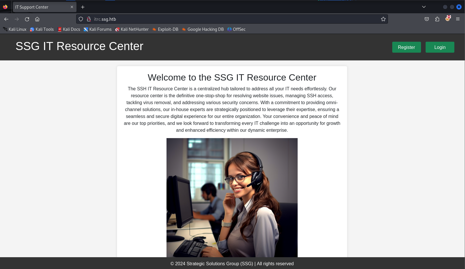 SSH key management web application landing page