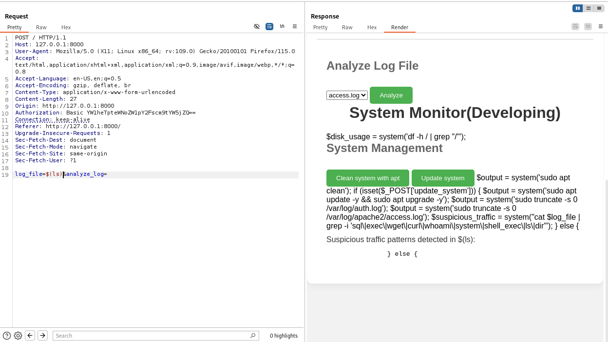Identifying the exploitable input in the internal application