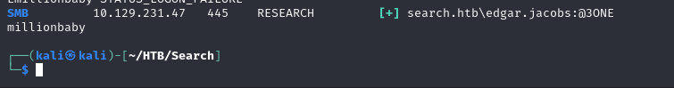 CrackMapExec spray results