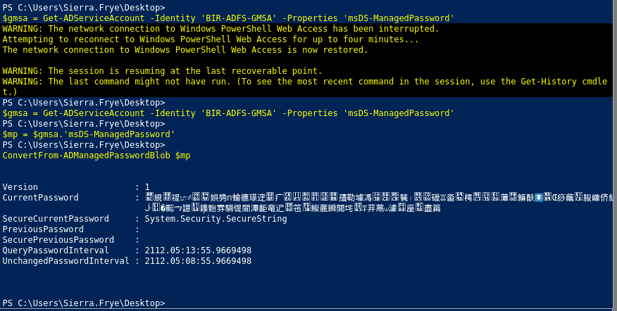 The web interface now accessible with the client certificate