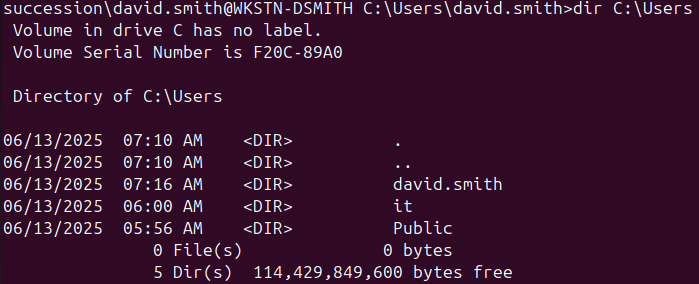 Additional token information for david.smith