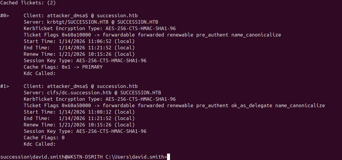SYSVOL accessible via the injected dMSA ticket