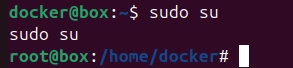 sudo su as docker gives a root shell on the Toolbox VM