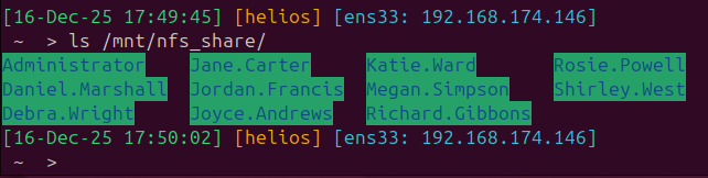 NFS profiles share mounted successfully