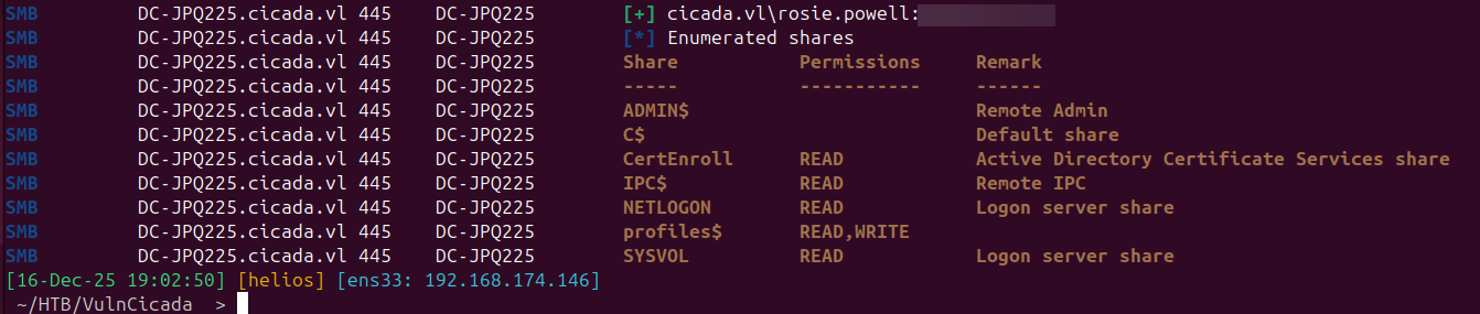 Share listing confirms AD CS is in scope