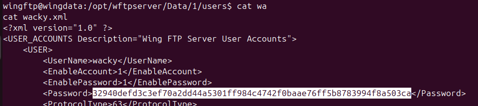 linpeas or manual grep highlighting the salted hash format